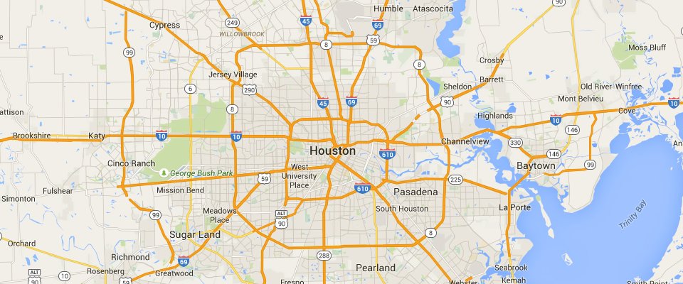 Houston's Dumpster Rental Service Area Map